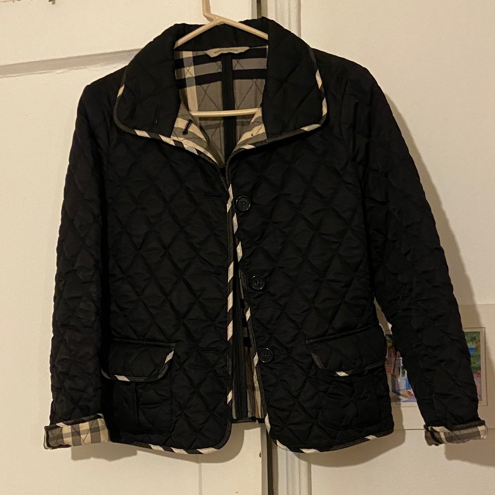 Burberry Black Quilted Varsity Jacket